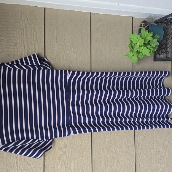 Torrid Navy Stripe mini rib knit Twist Front skater Dress 2x Nwt New 1820 - Picture 11 of 12